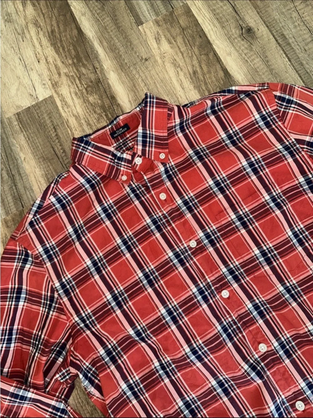 J. Crew Red Plaid Button-Down Shirt